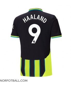 Billige Fotballdrakt Manchester City Erling Haaland #9 Replika Bortedrakt 2024-25 Kortermet